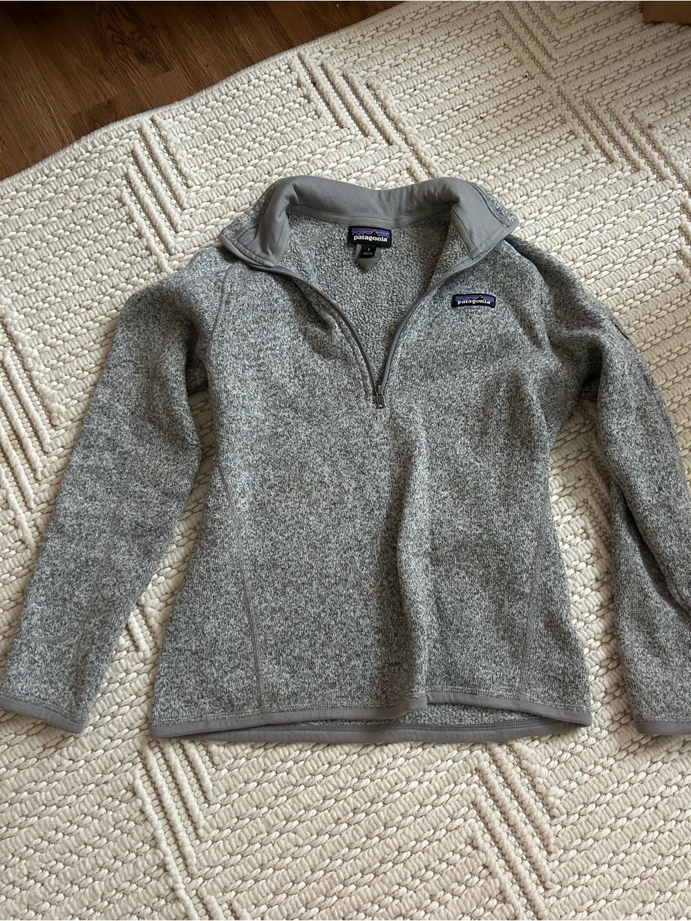 PATAGONIA Better Sweater 1/4 Zip Fleece Jacket - Birch White Gray Women's Small